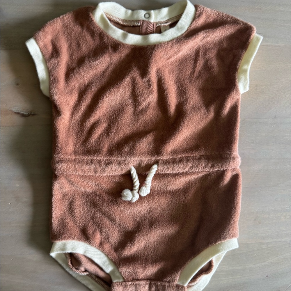 Quincy Mae - Terracotta 3-6MO retro romper